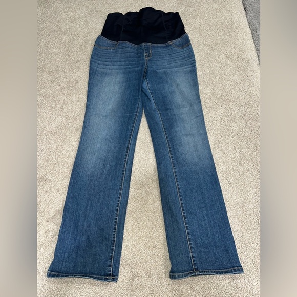 Isabel Maternity Bootcut Denim Jeans w/ Over the Stomach Panel size 12 - Picture 1 of 4
